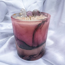 Pink Agate Inspired Crystal Candle