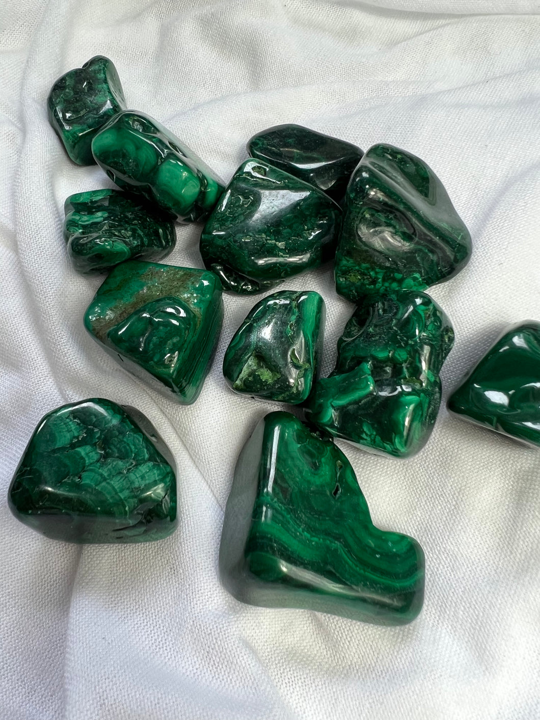 Malachite Semi Polished Tumble Stone