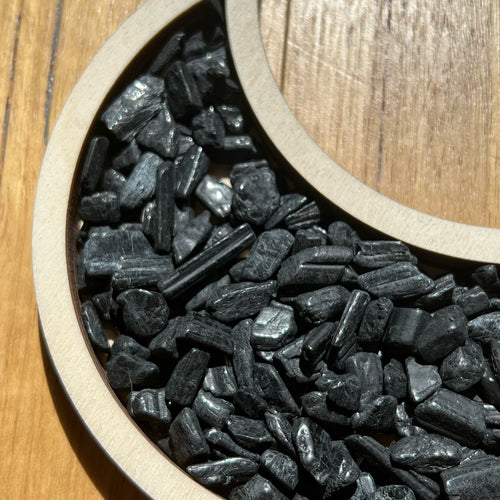 Black Tourmaline Semi Polished Chips